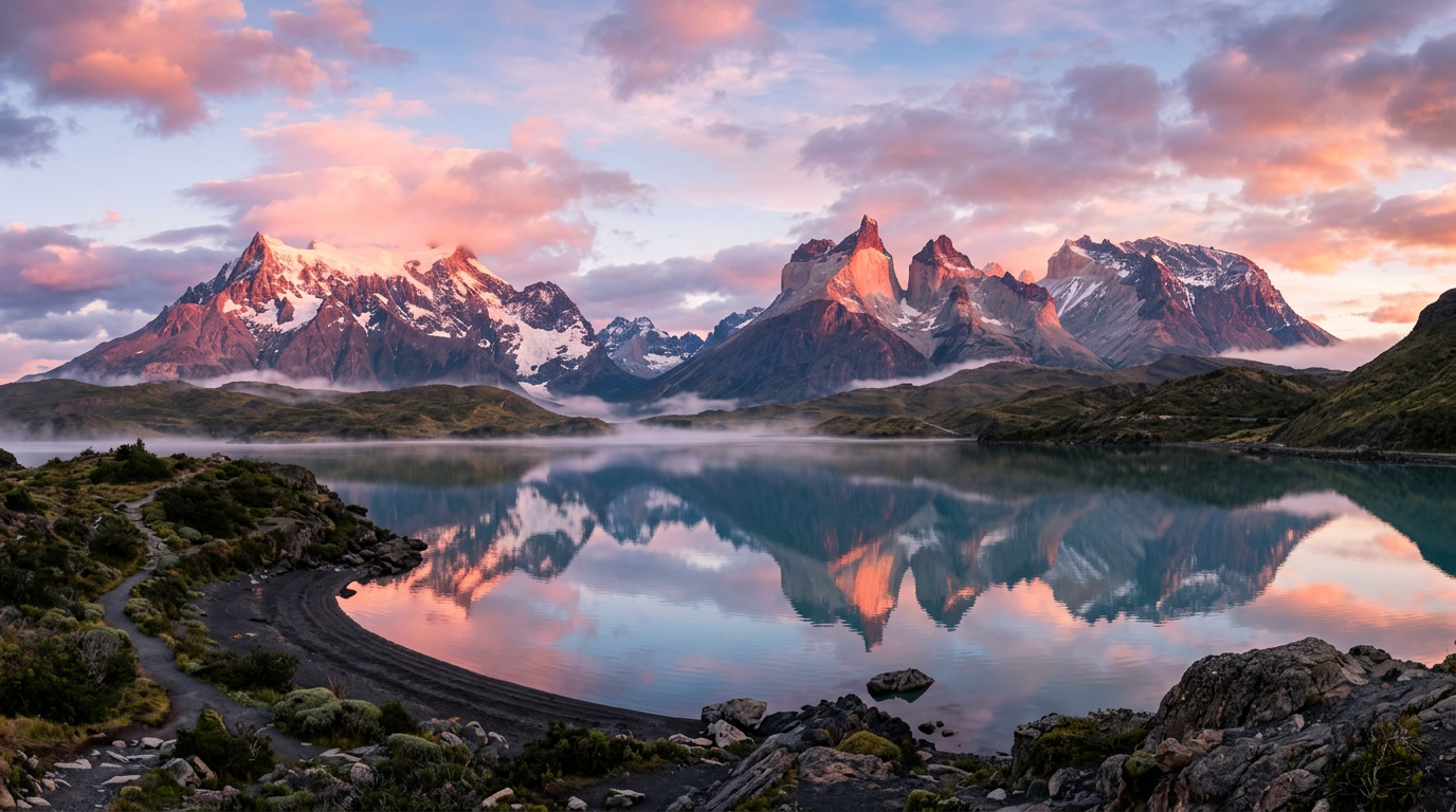 Patagonia peaks at dawn